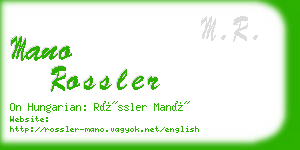 mano rossler business card